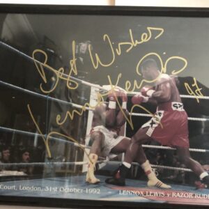 SIGNED BY LENNOX LEWIS - BOXING PHOTO 8X10 - FRAMED COMES WITH COA - Free Uk Shipping