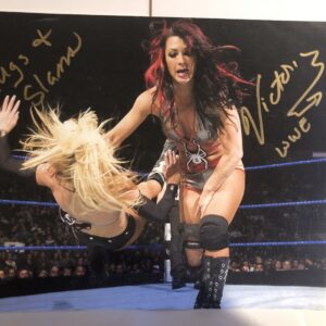 Signed Victoria WWE - 8x10 photo - Gold pen