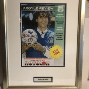 Signed Ruud Gullit - Chelsea - Argyle Review Magazine Cover - 1995 - Famed with COA - Free Uk shipping
