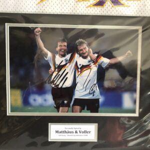 Germany Football - Signed by Lothar Matthaus & Rudi Voller Photo 16x12