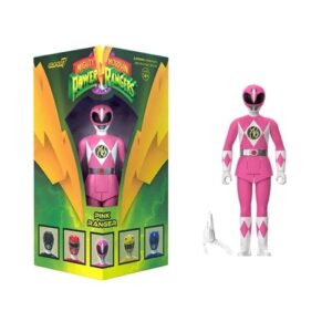 Mighty Morphin Power Rangers Pink Ranger Triangle Box 3 3/4-Inch ReAction Figure - SDCC Exclusive -  FREE UK SHIPPING