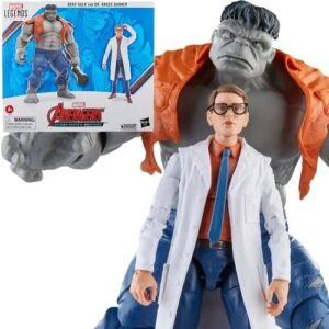 Avengers 60th Anniversary Marvel Legends Gray Hulk and Dr. Bruce Banner 6-Inch Action Figures - FREE UK SHIPPING