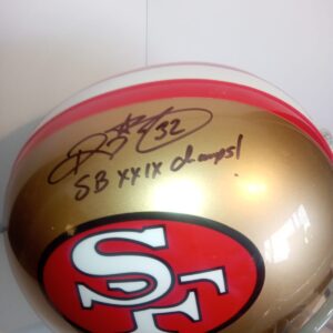 Full Size San Francisco 49ers American Football Helmet signed by Ricky Watters - FREE UK Shipping