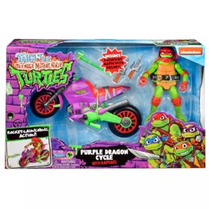 Teenage Mutant Ninja Turtles Purple Dragon Cycle with Raphael Action Figure - FREE UK SHIPPING