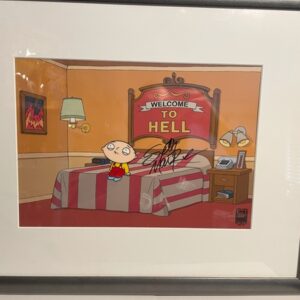 Family Guy - "Stewie in Hell" - Limited Edition Crew Gift Hand-painted Cel Signed By Seth Mcfarlane Framed with COA   - Free UK Shipping