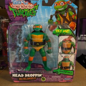 Teenage Mutant Ninja Turtles Mutant Mayhem head Droppin Michelangelo Figure - FREE UK SHIPPING