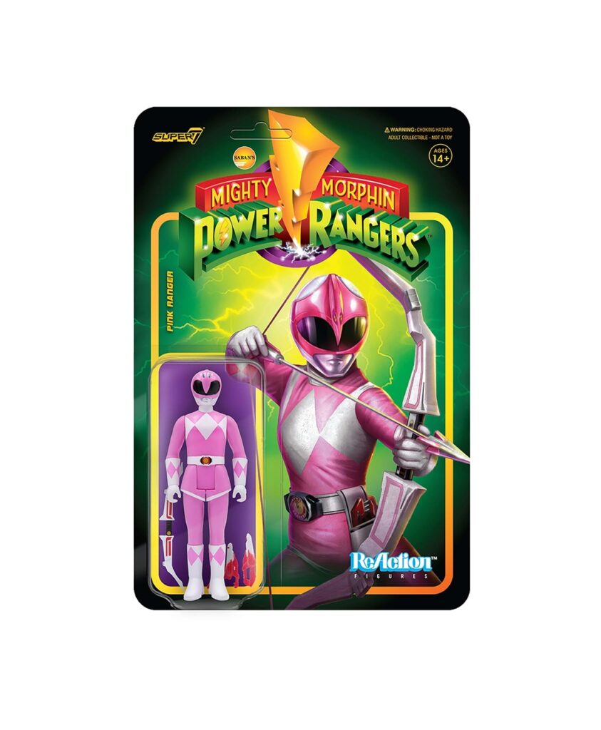 Power Rangers Pink Ranger Figure Mighty Morphin Power Rangers ReAction Pink Ranger Figure Super 7 - FREE ...